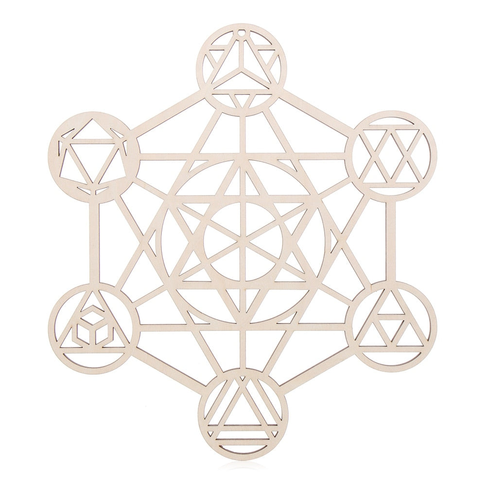 1PC Wood Wall Flower of Life Shape Non-slip Coaster