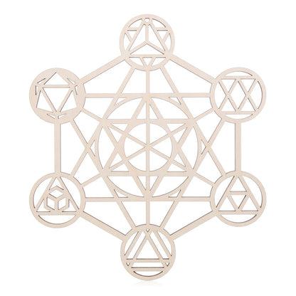 1PC Wood Wall Flower of Life Shape Non-slip Coaster