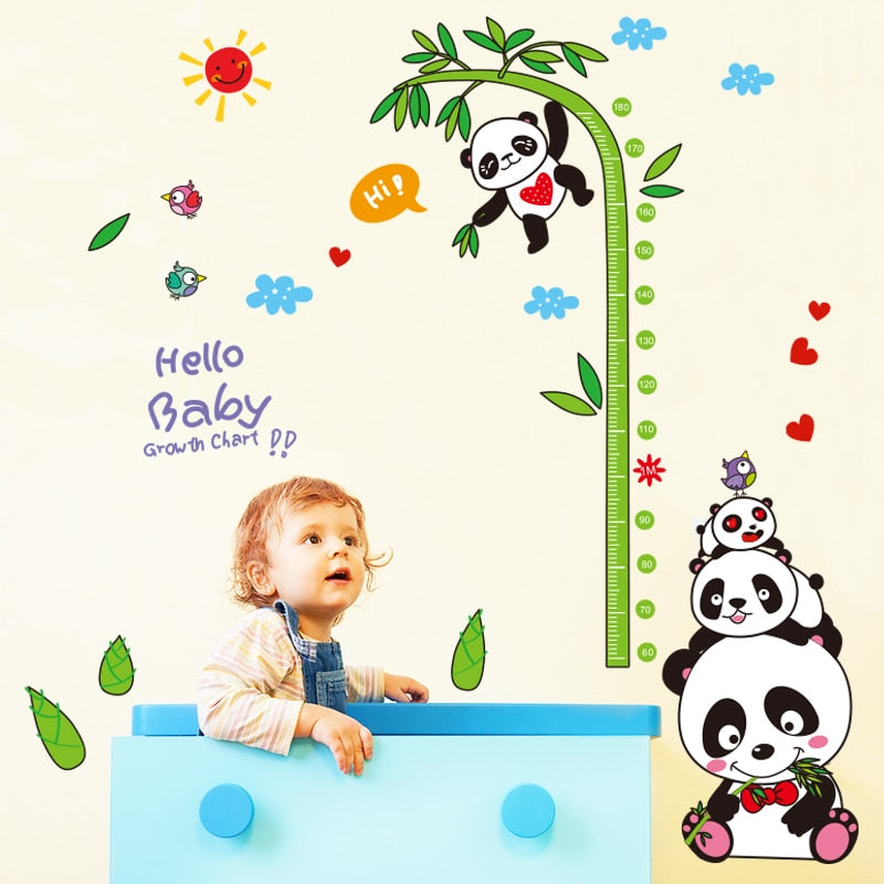 Pandas Height  Measure Wall Stickers