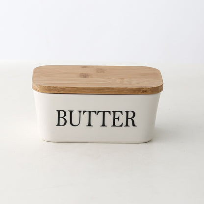 Nordic Butter Box Ceramic Container  With Knife Lid