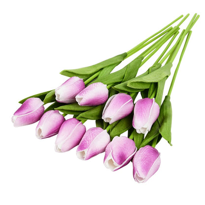 10PCS Tulip Artificial Flower Real Touch Artificial Bouquet PE Fake Flower