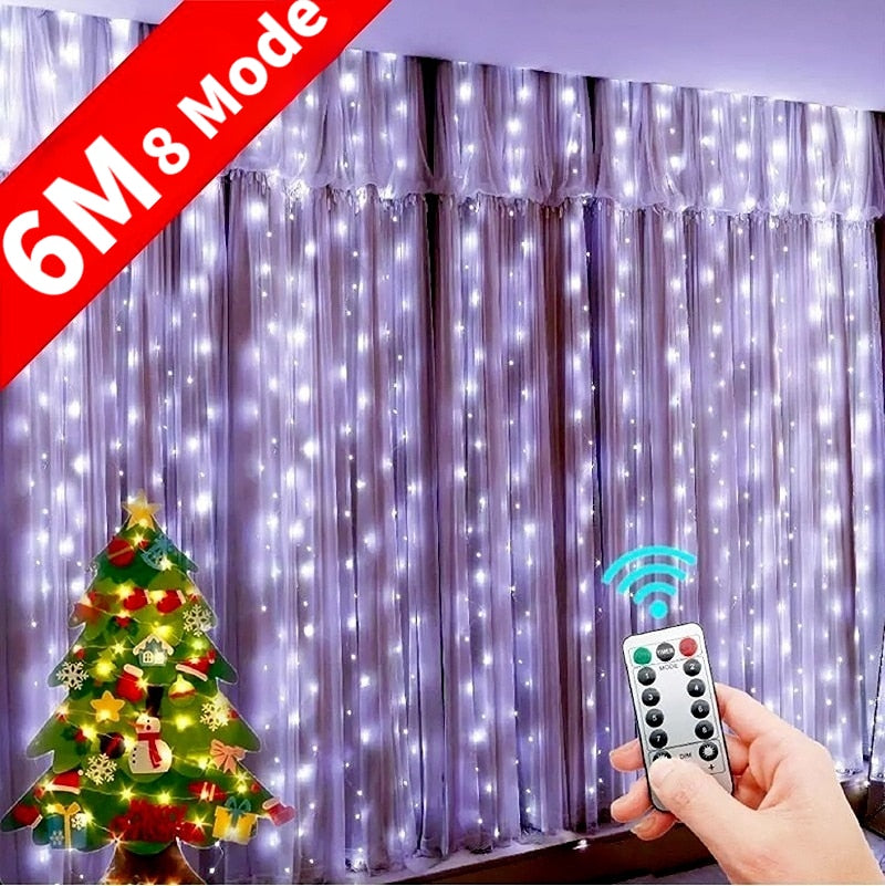 LED String Light  Decoration Remote Control USB Garland Curtain 3M Lamp