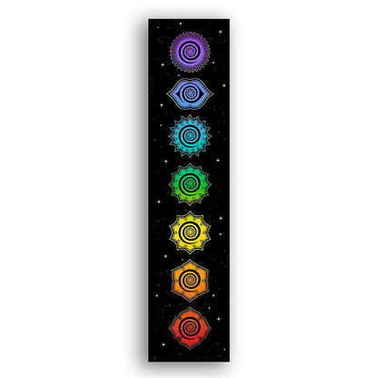 Rainbow Chakras Tapestry Buddhism Yoga Cosmic Energy Centers meditation Tapestries black Wall Hanging Drom Home Decor