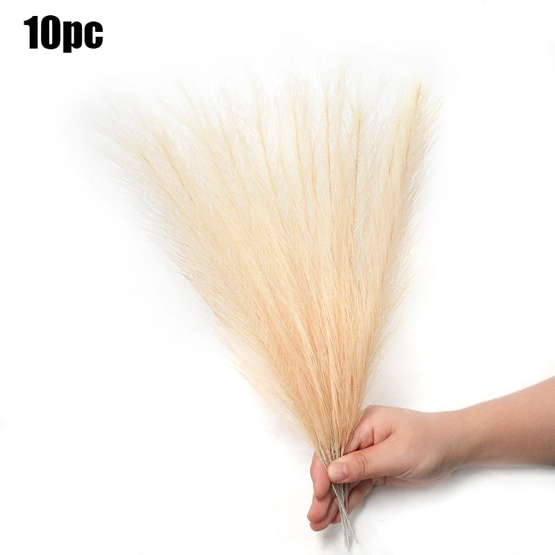 10Pcs Artificial Pampas Grass Bouquet Plant Reed (Multi Colors)