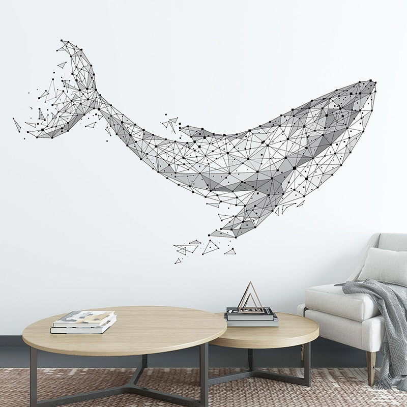 Cartoon Whale Animal Wall Stickers DIY Ocean Animal Wall Decal