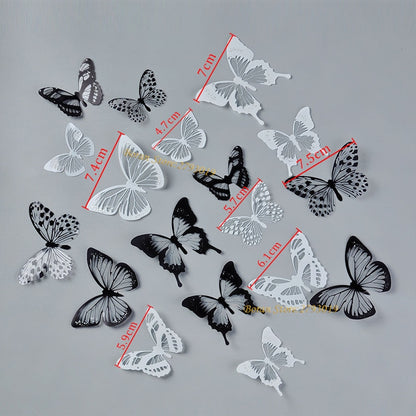 18pcs/lot 3d Effect Crystal Butterflies Wall Sticker Beautiful Butterfly