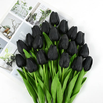 35 cm Tulip Flower Artificial Tulip Bouquet 10/5Pcs PE Foam Fake Flower Decor Home Garden Bouquet Decor