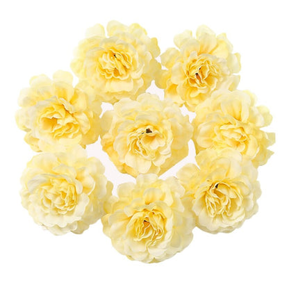 Silk Rose Artificial Flower Head Fake Flower For Home Decor DIY Wreath Accessories (Multi Colors)