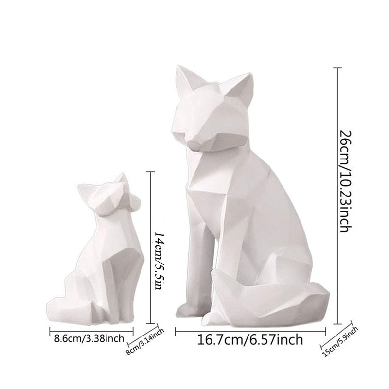 YuryFvna Simple White Modern Abstract Sculpture Fashion Geometric Fox Statue