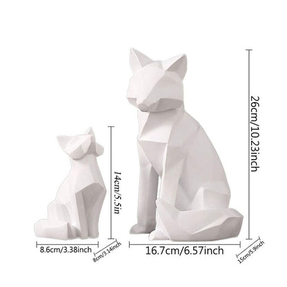 YuryFvna Simple White Modern Abstract Sculpture Fashion Geometric Fox Statue