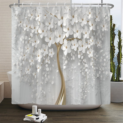 Elegant Bouquet of Fantastic White Flowers 3D Style Bathroom Set  (Multi Styles/Colors)