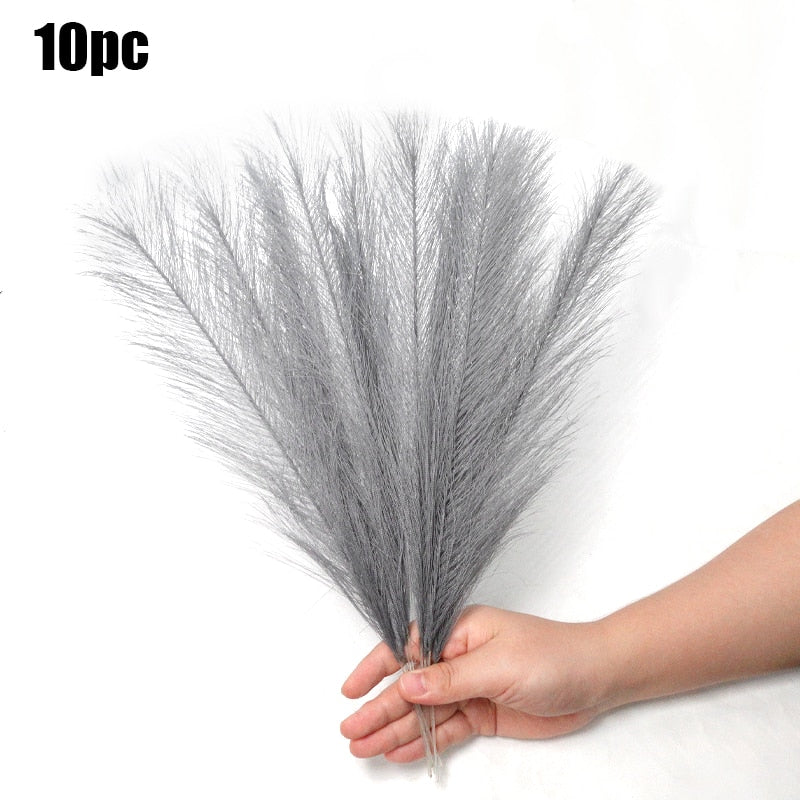 10Pcs Artificial Pampas Grass Bouquet Plant Reed (Multi Colors)