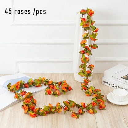 1pcs Artificial Flowers Vine 45pcs / 69pcs Rose DIY Decoration Fake Flower Home Room Decor Wall Hanging Garland Plants