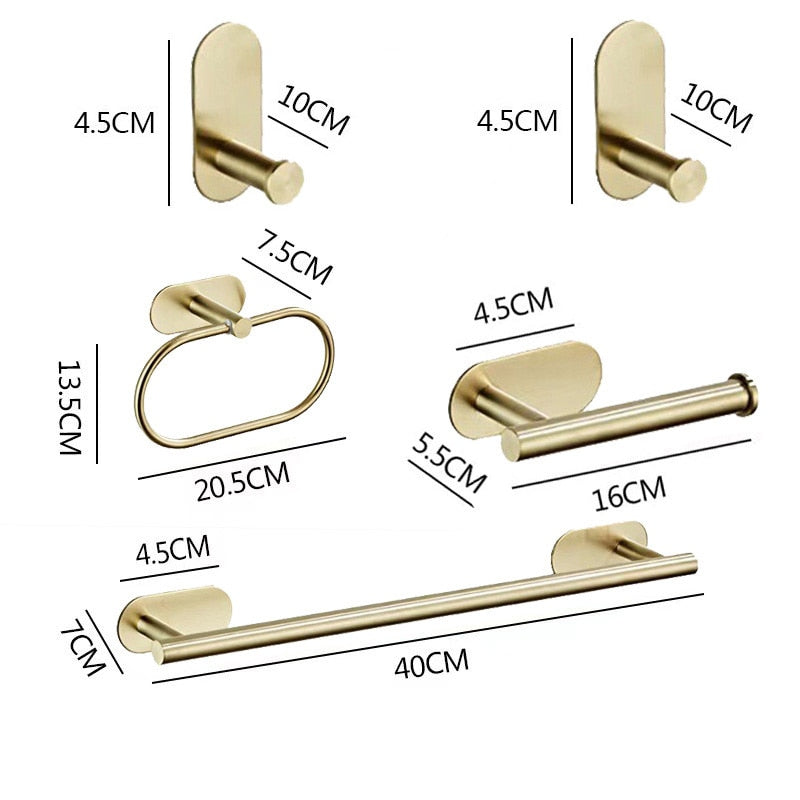 No Drilling Black Bathroom Accessories Sets Toilet Tissue Roll Paper Holder Towel Rack Bar Rail Ring Robe Clothes Hook Hardware