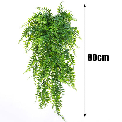 Artificial Plant Vines Wall Hanging Rattan Leaves Branches Outdoor Garden Home Decoration Plastic Fake Silk Leaf Green Plant Ivy