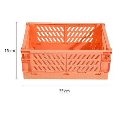 5 Color Organizing Storage Baskets Case Folding Desktop Basket Tape Stationery Plastic Foldable Container Storage Box