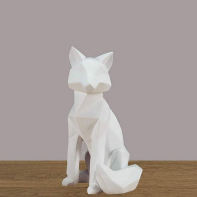 YuryFvna Simple White Modern Abstract Sculpture Fashion Geometric Fox Statue