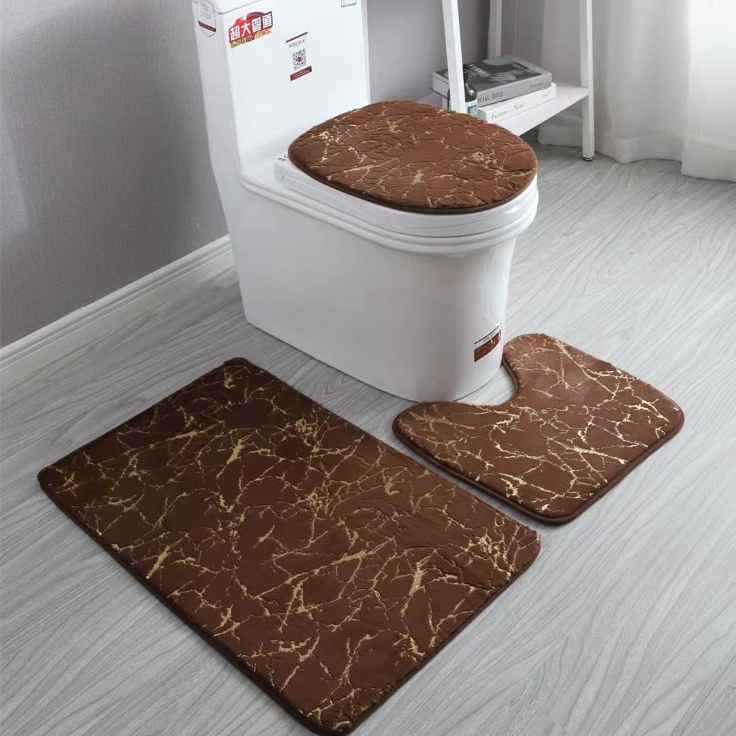 Bathroom Mat Sets Anti Slip Rug 3pc (Multi Styles/Colors)