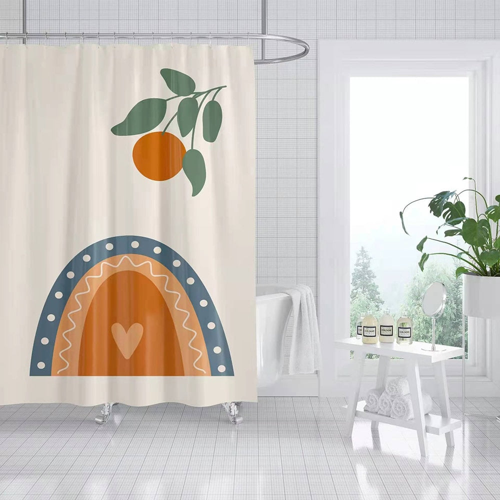 Nordic Simplicity Shower Curtains Abstract Waterproof