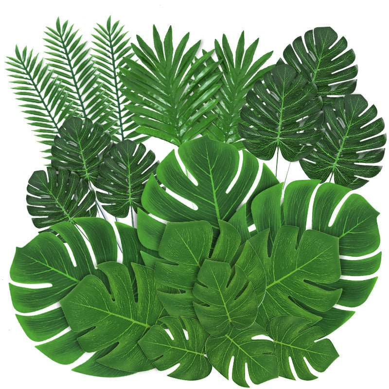 Artificial Tropical Palm Leaves Hawaiian Luau Safari Decoration Fake Plant