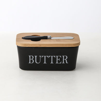 Nordic Butter Box Ceramic Container  With Knife Lid