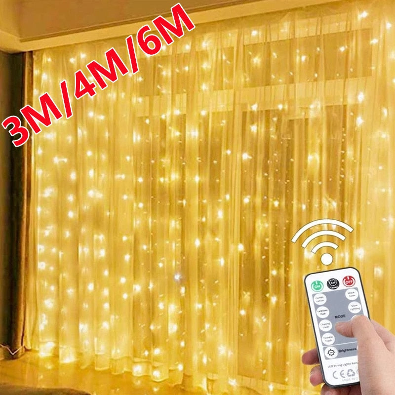 Garland Curtain Lights Decorations Curtains Festoon Led Light Decor Fairy Lights