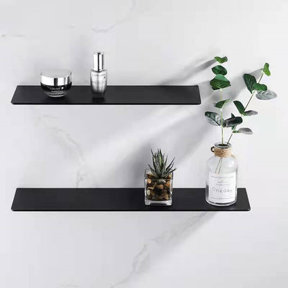 Bathroom Storage Rack 30-50cm Modern Matt Black White Bathroom Shelves Punch Free Kitchen Wall Shelf Simplicity Home Accessories