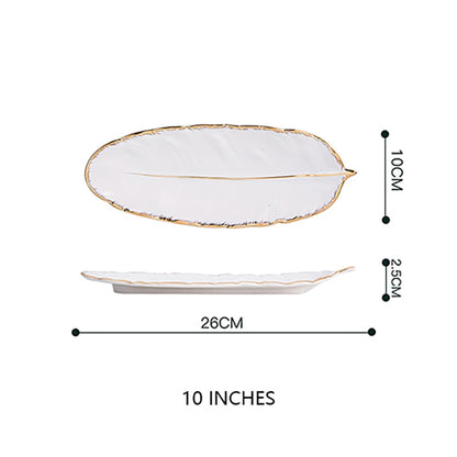 Luxury Storage Tray Ceramic Decorative Serving Tray Set Cake Dessert Tableware Varieties Plate Dining Dish Organizer