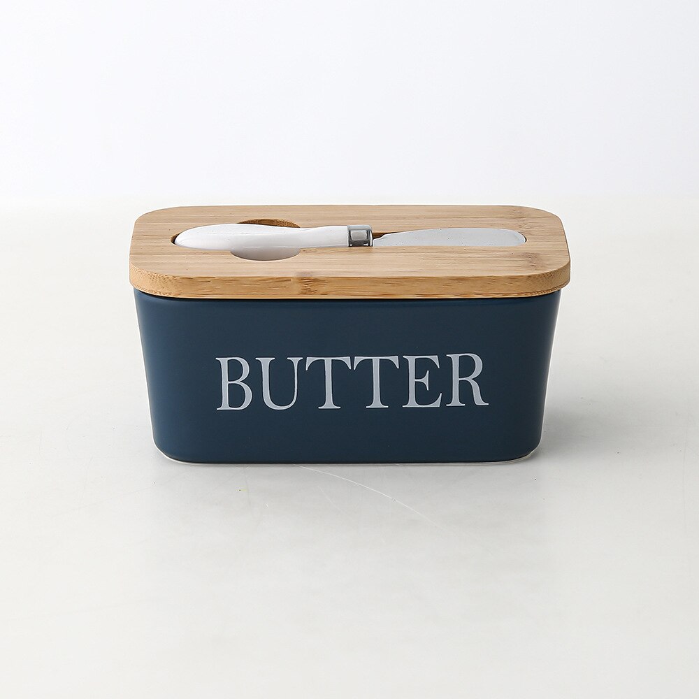 Nordic Butter Box Ceramic Container  With Knife Lid