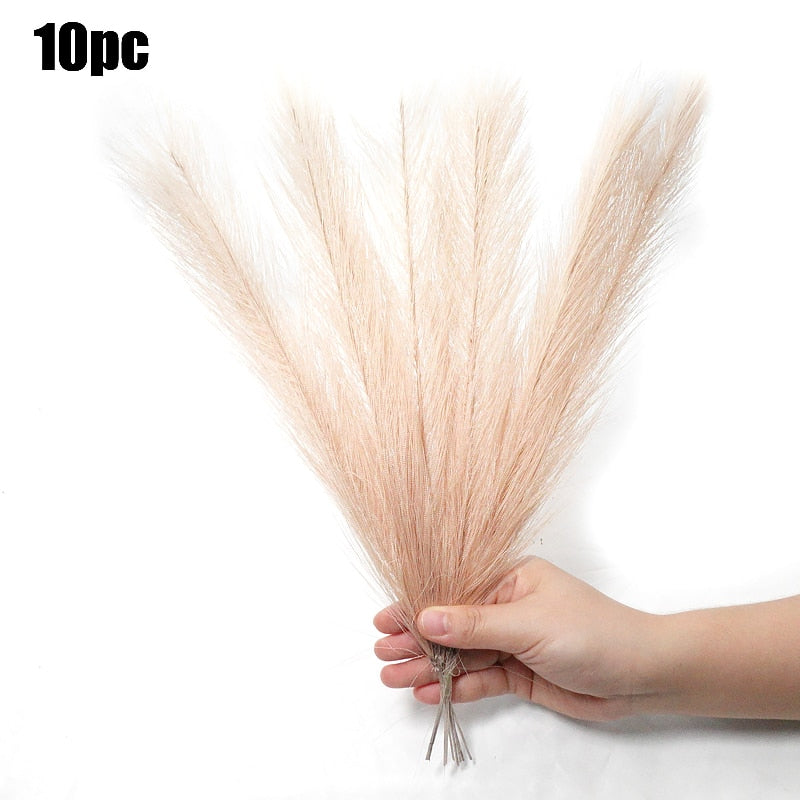 10Pcs Artificial Pampas Grass Bouquet Plant Reed (Multi Colors)