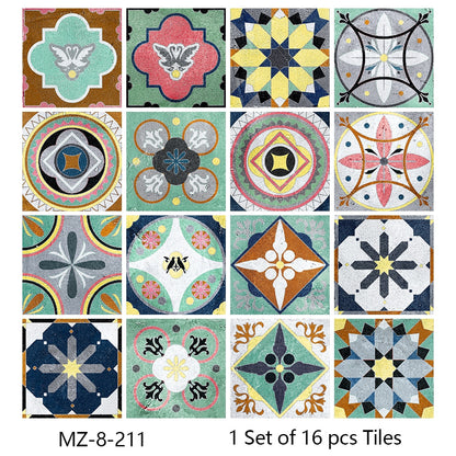 16pcs/set Tiles Sticker Waterproof Peel; Wall Decals