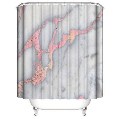 Luxury 3D Marble Shower Curtain, Rug, Toilet Set Polyester Fabric Waterproof Set