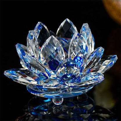 80mm Quartz Crystal Lotus Flower Crafts Glass (Multi Colors)