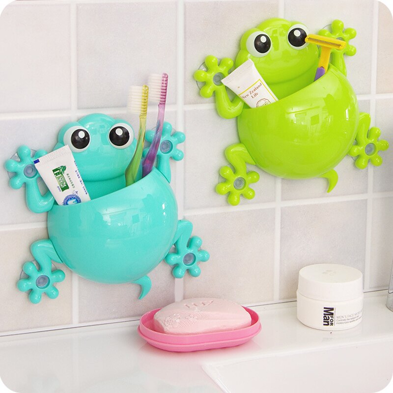 Cartoon Animals Toothbrush Holder Bathroom Accessories Set Wall Mount Suction Cup Toothpaste Toothbrush Storage Rack For Child