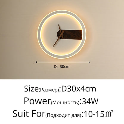 Modern LED Clock Wall Lamp Foyer (Multi Styles/Colors)