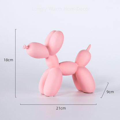 Nordic Creative Cute Resin Balloon Dog Statue (Multi Color)