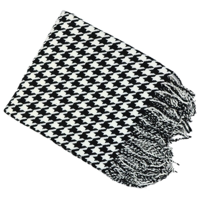 Nordic Style Houndstooth Sofa Blanket