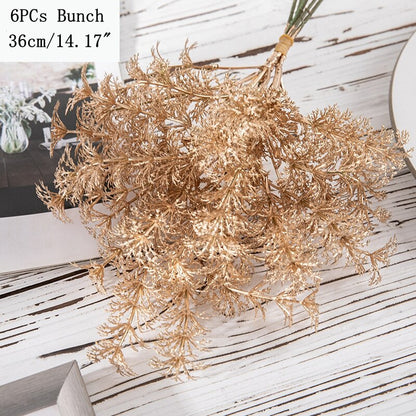 Gold Artificial Plant Bouquet Plastic Fake Flowers (Multi Styles)