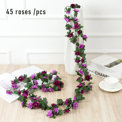 1pcs Artificial Flowers Vine 45pcs / 69pcs Rose DIY Decoration Fake Flower Home Room Decor Wall Hanging Garland Plants