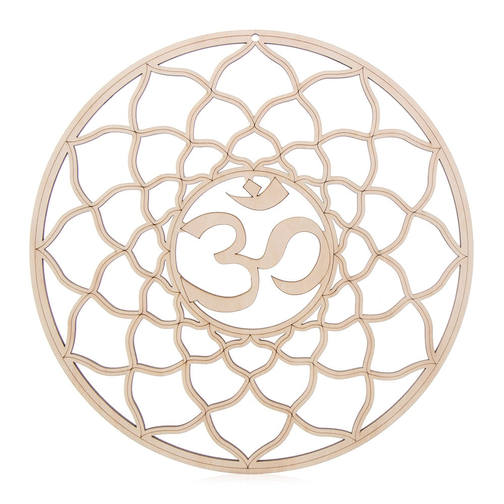 1PC Wood Wall Flower of Life Shape Non-slip Coaster