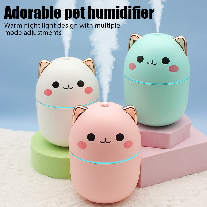 Kawaii Air Humidifier 250ML Aroma Essential Oil Diffuser USB Cool Mist Sprayer for Bedroom Home Car Fragrance Diffuser