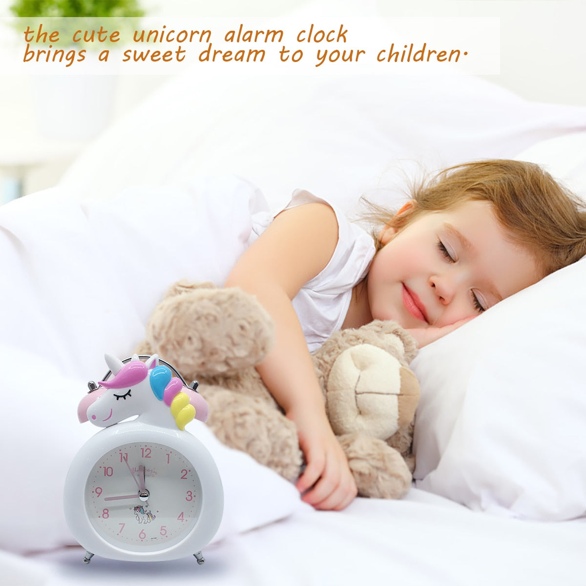 Unicorn Alarm Mini Small Snooze Clock (Multi Colors)