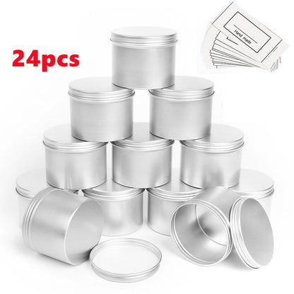 12pcs/24pcs Pack 100ml Round Empty Aluminum Jar Tea Package Box Sundry Kitchen Seasoning Pot Gold Silver Black Containers