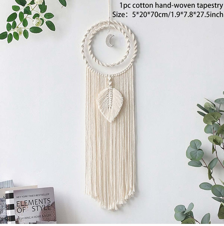 Nordic Star Moon Macrame Home Decor Dreamcatcher Wall Hangings