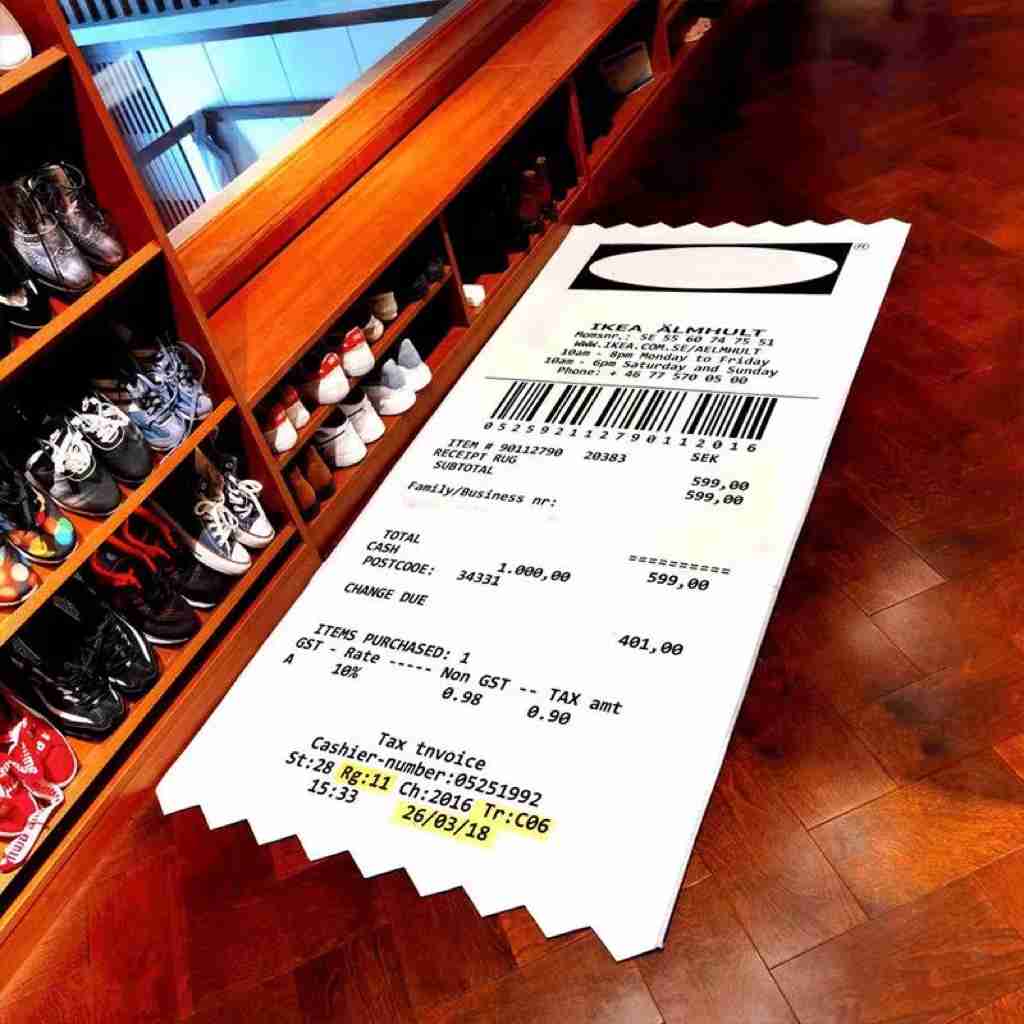 Bill Carpet Non-slip Fashion  Luxury Brand Receipt Floor Mat