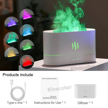 Kinscoter Aroma Diffuser Air Humidifier Ultrasonic Cool Mist Maker Fogger Led Essential Oil Flame Lamp Diffuser (Multi Colors)