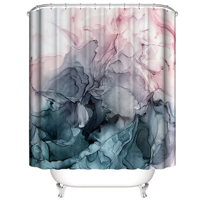 Luxury 3D Marble Shower Curtain, Rug, Toilet Set Polyester Fabric Waterproof Set