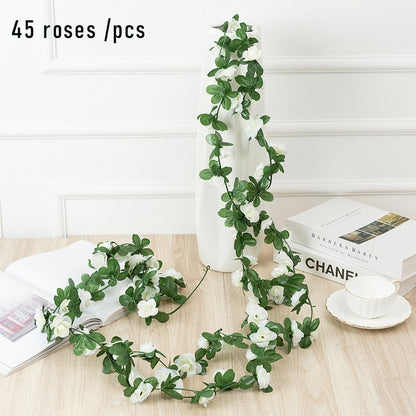 1pcs Artificial Flowers Vine 45pcs / 69pcs Rose DIY Decoration Fake Flower Home Room Decor Wall Hanging Garland Plants