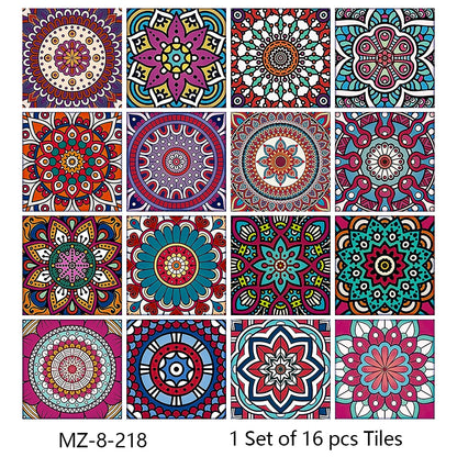 16pcs/set Tiles Sticker Waterproof Peel; Wall Decals