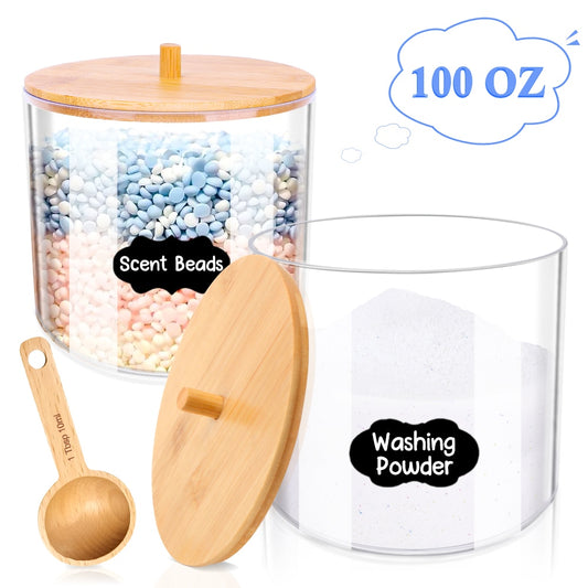 100OZ Acrylic Storage Box With Bamboo Lid Scoop